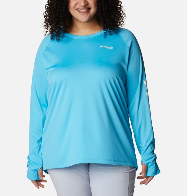 Women\'s Columbia PFG Tidal Tee Hoodie Blue | Plus Size CA-X301L